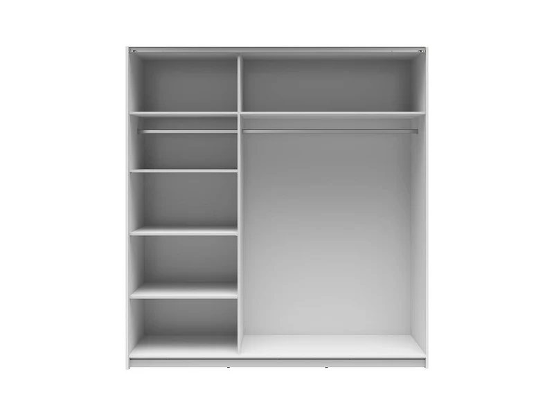 Tetrix Sliding Door Wardrobe 183cm – White High Gloss | Mirror Door, 2 Hanging Rails & Shelves