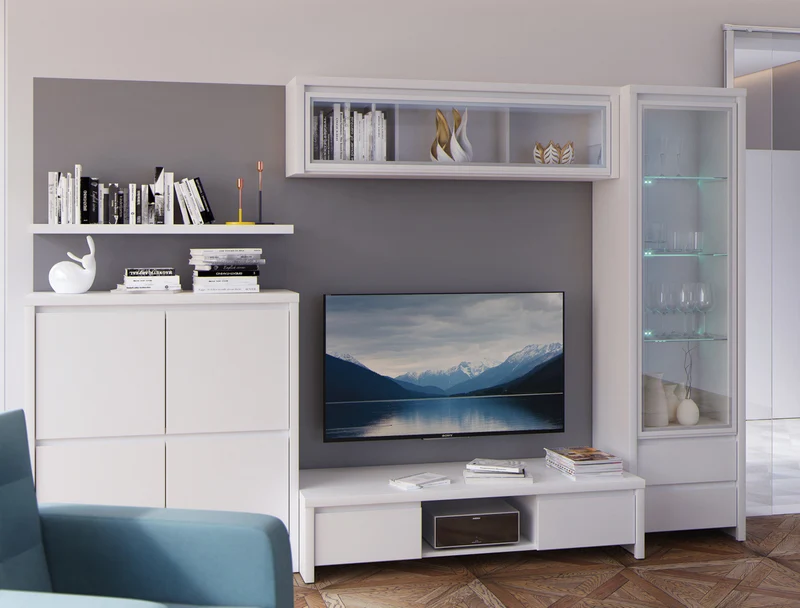Kaspian — Glazed Wall Cabinet 140cm