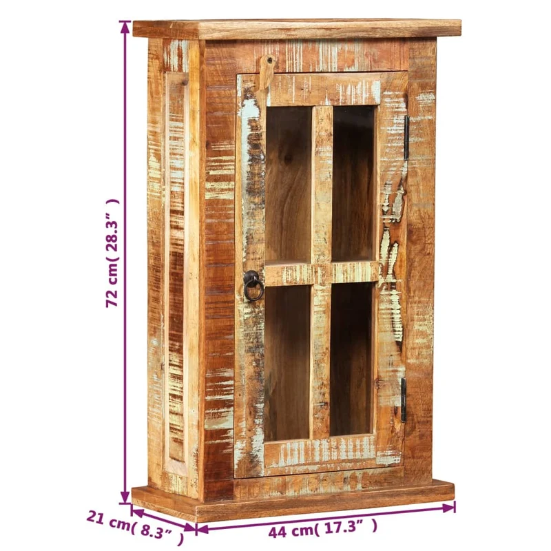 Wandschrank Altholz Massiv 44x21x72 cm