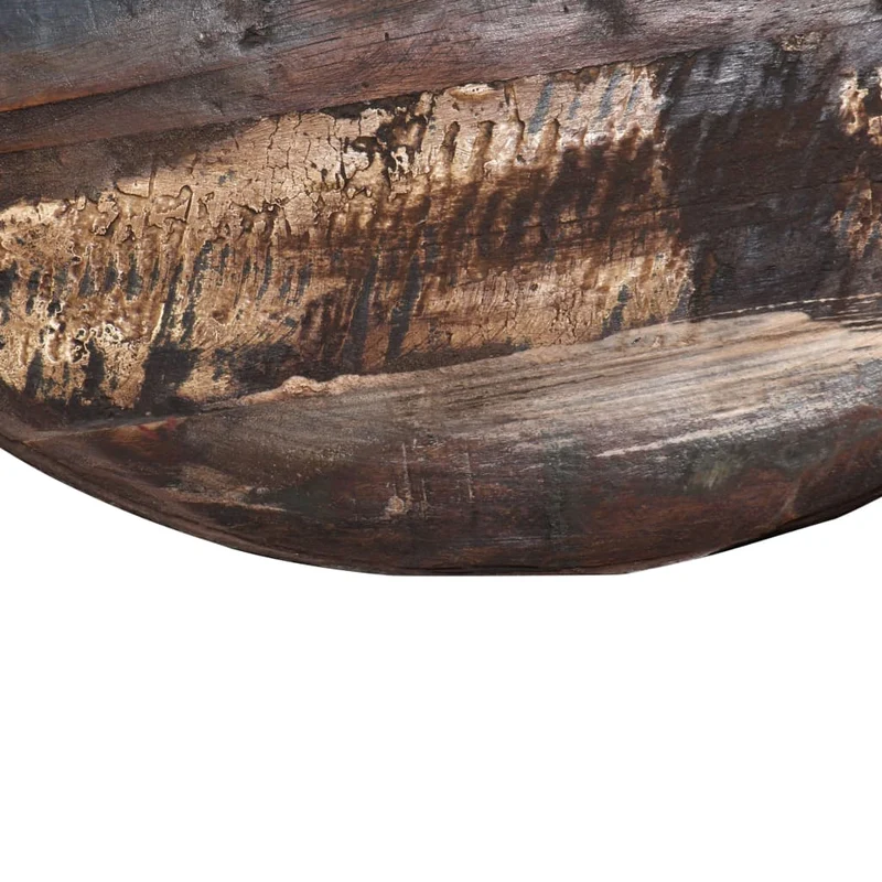 Couchtisch Massiv-Altholz Schwarzer Standfuß 60x60x33 cm