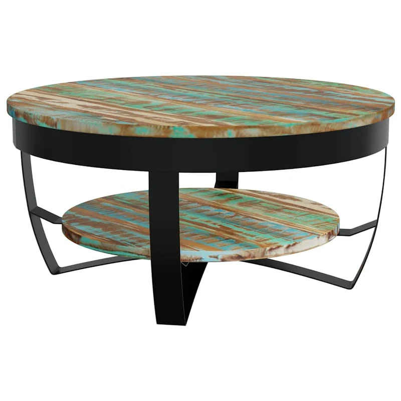 Couchtisch mit Ablage Altholz Massiv 65x32 cm