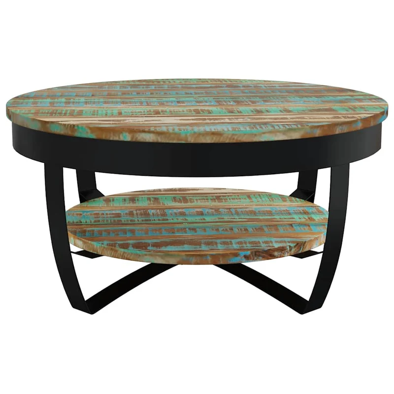 Couchtisch mit Ablage Altholz Massiv 65x32 cm