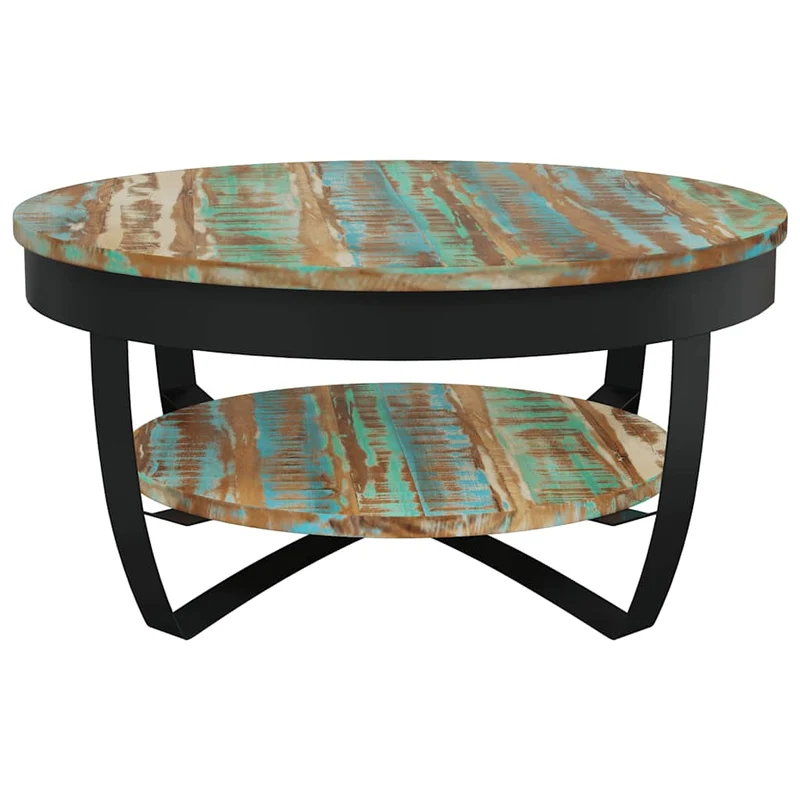 Couchtisch mit Ablage Altholz Massiv 65x32 cm