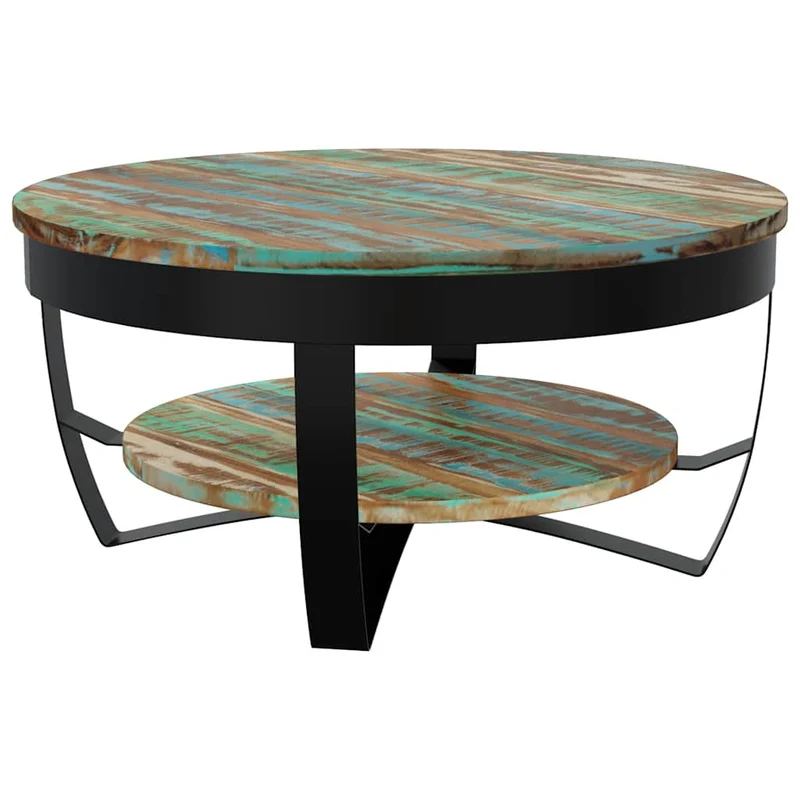 Couchtisch mit Ablage Altholz Massiv 65x32 cm