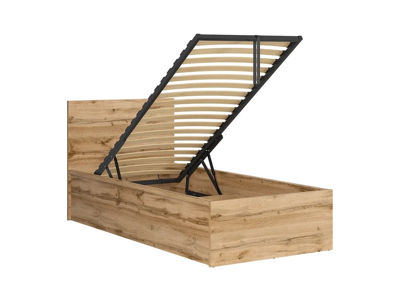 Tetrix Single Bed 90×200 with Under-Bed Storage – Wotan Oak | Teen & Guest Room | Frame Only