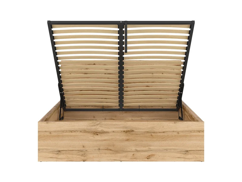 Tetrix Double Bed 160×200 with Under-Bed Storage – Wotan Oak | Tall Headboard | Frame Only