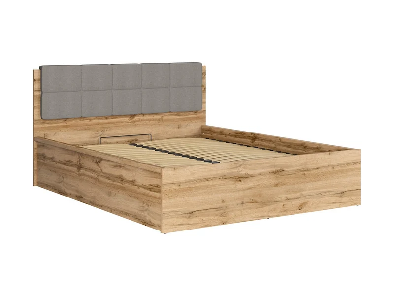 Tetrix Double Bed 160×200 with Under-Bed Storage – Wotan Oak | Tall Headboard | Frame Only