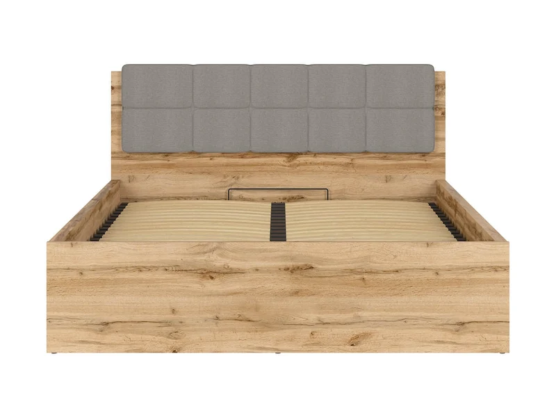 Tetrix Double Bed 160×200 with Under-Bed Storage – Wotan Oak | Tall Headboard | Frame Only