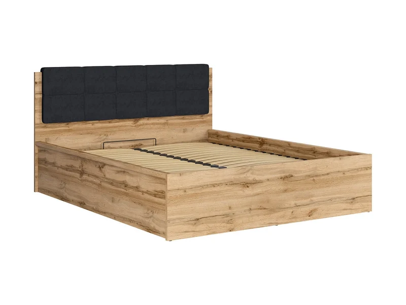 Tetrix Double Bed 160×200 with Under-Bed Storage – Wotan Oak | Tall Headboard | Frame Only