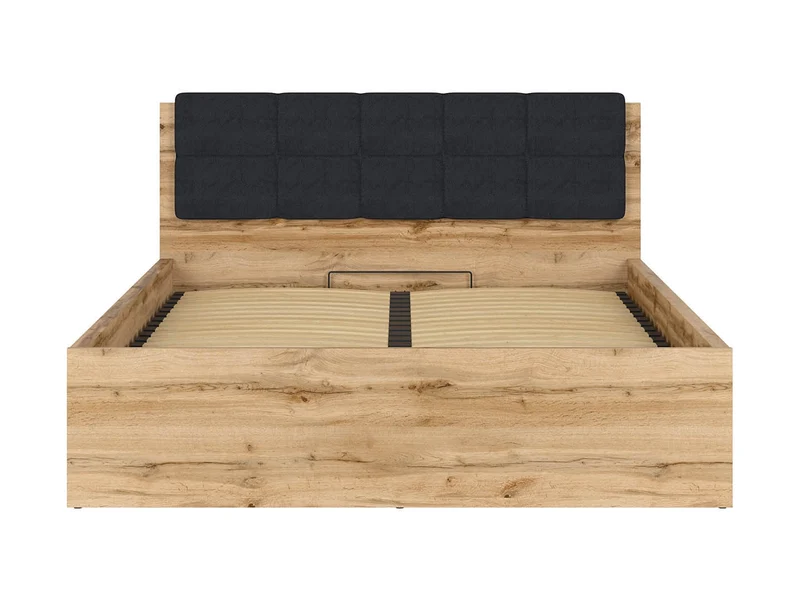 Tetrix Double Bed 160×200 with Under-Bed Storage – Wotan Oak | Tall Headboard | Frame Only