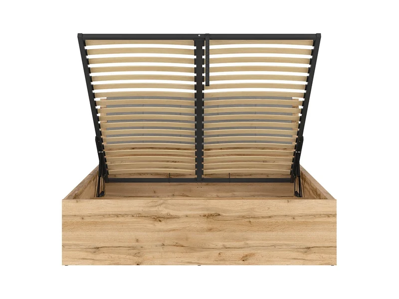 Tetrix Double Bed 160×200 with Under-Bed Storage – Wotan Oak | Tall Headboard | Frame Only
