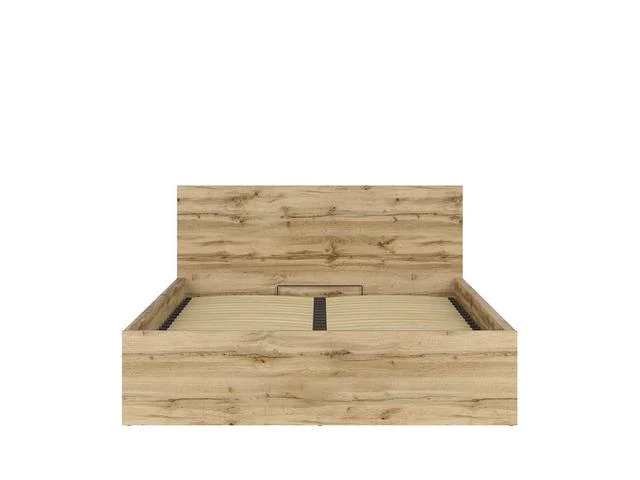 Tetrix Double Bed 160×200 with Under-Bed Storage – Wotan Oak | Tall Headboard | Frame Only