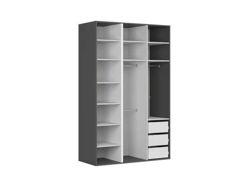 Flex Modular Wardrobe 150cm — 3 Doors Graphite