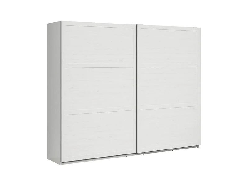 Loksa Sliding Door Wardrobe 270×218.5 cm – 3 Hanging Rails, Top Shelves, Optional Add-On Shelves & Surround Frame | Andersen Pine White