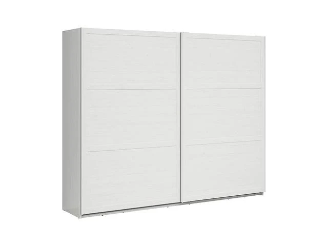 Loksa Sliding Door Wardrobe 270×218.5 cm – 3 Hanging Rails, Top Shelves, Optional Add-On Shelves & Surround Frame | Andersen Pine White