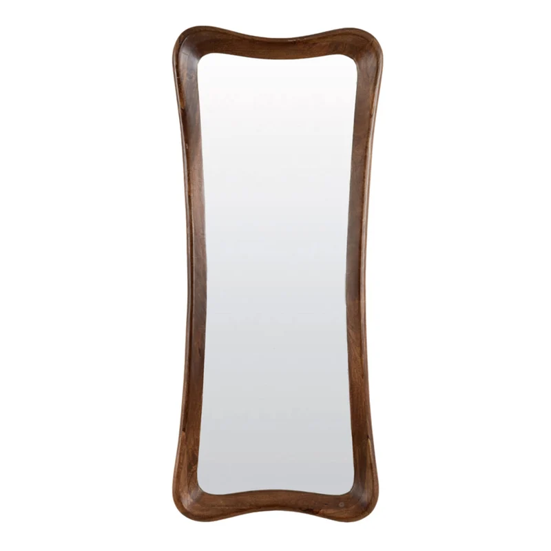 Wandspiegel Holz braun, Wandspiegel braun Holz, Spiegel braun Holz, Höhe 160 cm