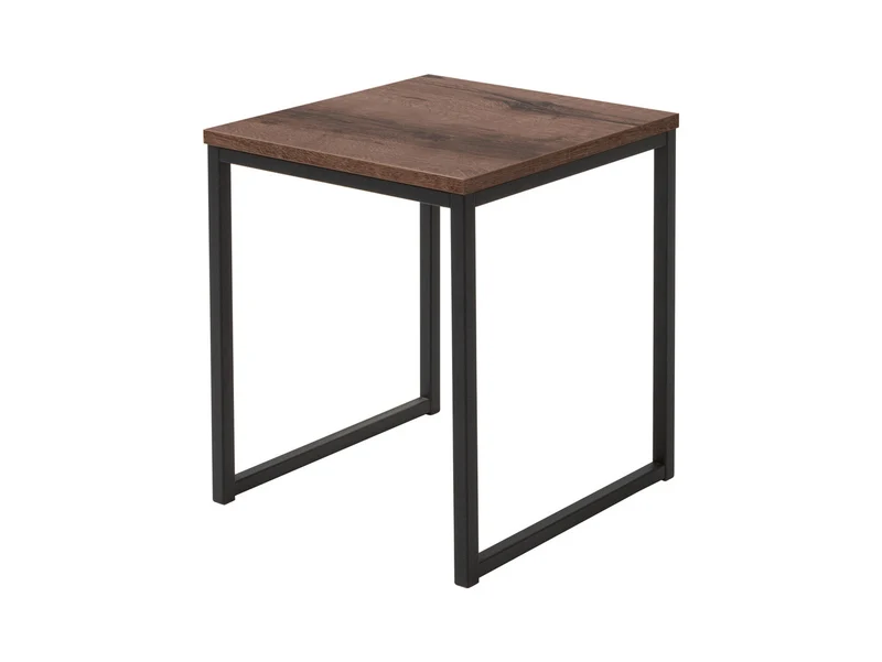 Aroz Side Table 40×40×40 cm – Square Laminated Top, Metal Frame, Compact | Monastery Oak
