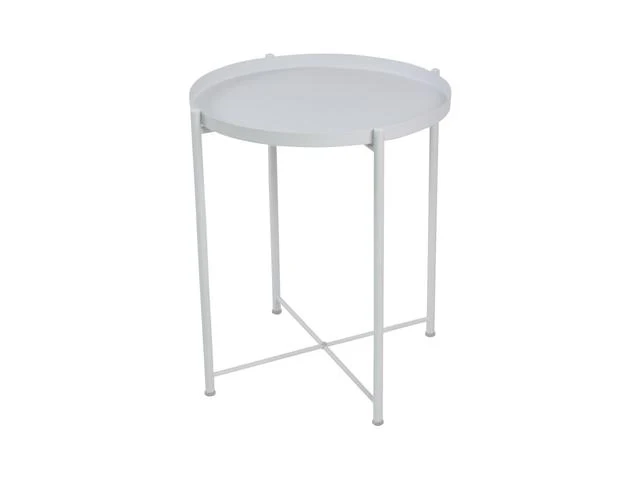 Tim Round Side Table Ø47.5 cm – Powder-Coated Metal Frame | White