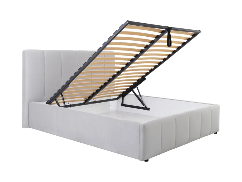 Lones Upholstered Bed 160×200 cm – Bedding Storage Option, Choice of Fabric | Also in 140 & 180 cm