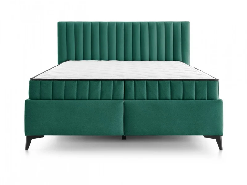 Joy Upholstered Bed 160×200 cm – 2 Side-Opening Storage Drawers, 2 Reversible Pocket Spring Mattresses & Fresche® Cover