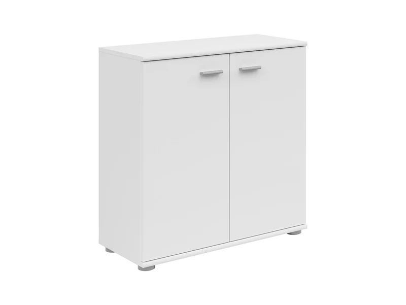 Noeda 2-Door Cabinet 71×75×35 cm – 2 Shelves, Functional Top | White