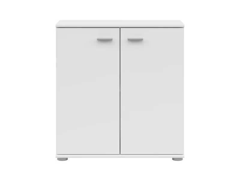Noeda 2-Door Cabinet 71×75×35 cm – 2 Shelves, Functional Top | White