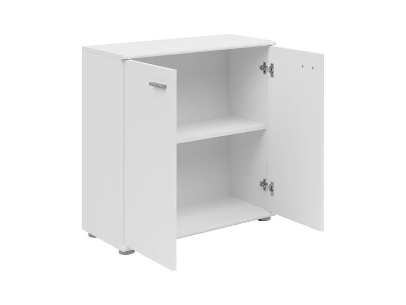 Noeda 2-Door Cabinet 71×75×35 cm – 2 Shelves, Functional Top | White