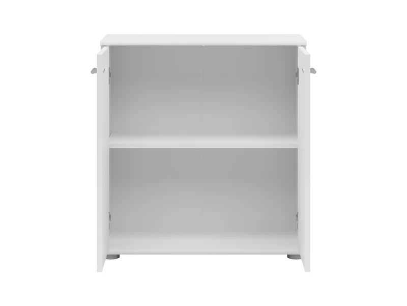Noeda 2-Door Cabinet 71×75×35 cm – 2 Shelves, Functional Top | White