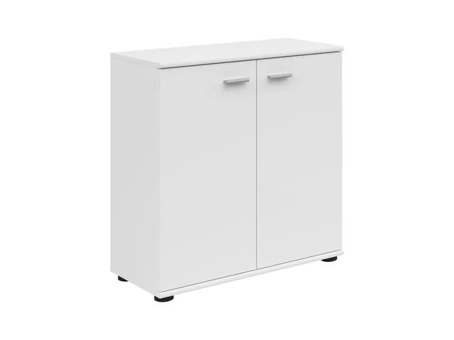 Noeda 2-Door Cabinet 71×75×35 cm – 2 Shelves, Functional Top | White