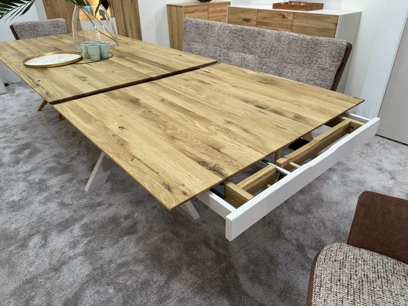 Esstisch ausziehbar Eiche massiv, Tisch ausziehbar Eiche,, ausziehbarer Tisch Eiche, Länge 200-285 cm