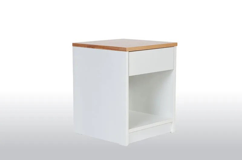 Nachttisch, Nachtschrank, Beistelltisch, Nachtkommode mit Schublade Weiß Matt
