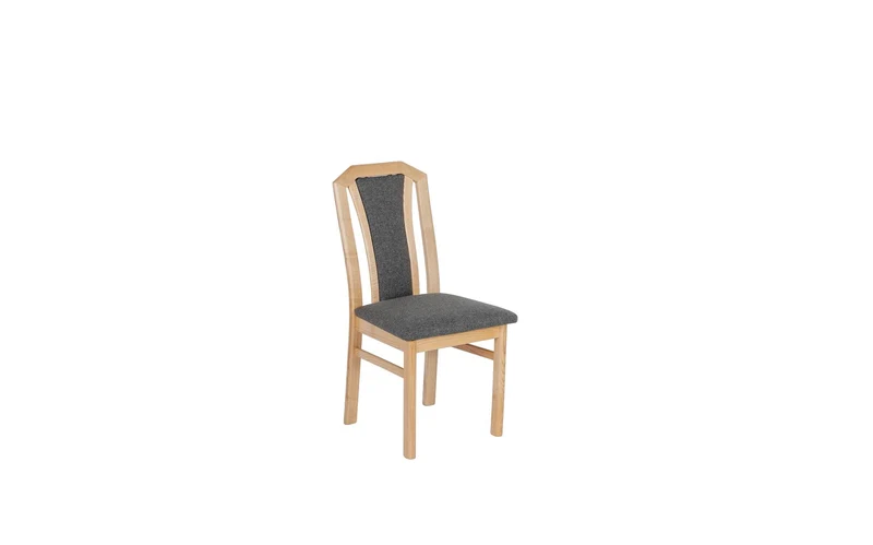 Stuhl 'Der Elegante', aus Massivholz Fichte, gepolstert, Stoff Grau, 2er Set