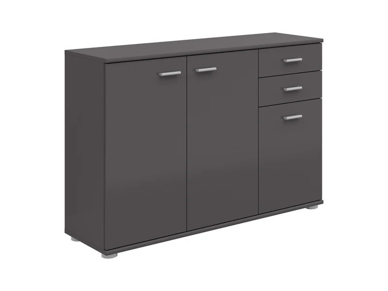 Noeda Sideboard 106×75×35 cm – 2 Drawers, 2 Shelves & 1 Cabinet | Graphite