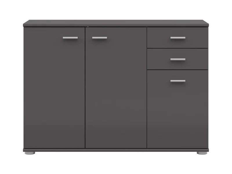 Noeda Sideboard 106×75×35 cm – 2 Drawers, 2 Shelves & 1 Cabinet | Graphite