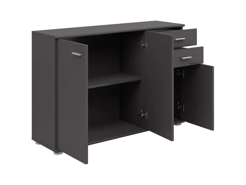 Noeda Sideboard 106×75×35 cm – 2 Drawers, 2 Shelves & 1 Cabinet | Graphite