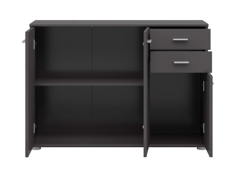 Noeda Sideboard 106×75×35 cm – 2 Drawers, 2 Shelves & 1 Cabinet | Graphite
