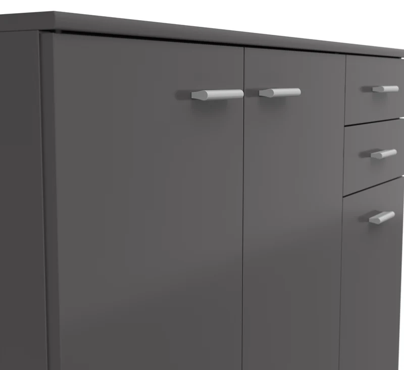 Noeda Sideboard 106×75×35 cm – 2 Drawers, 2 Shelves & 1 Cabinet | Graphite