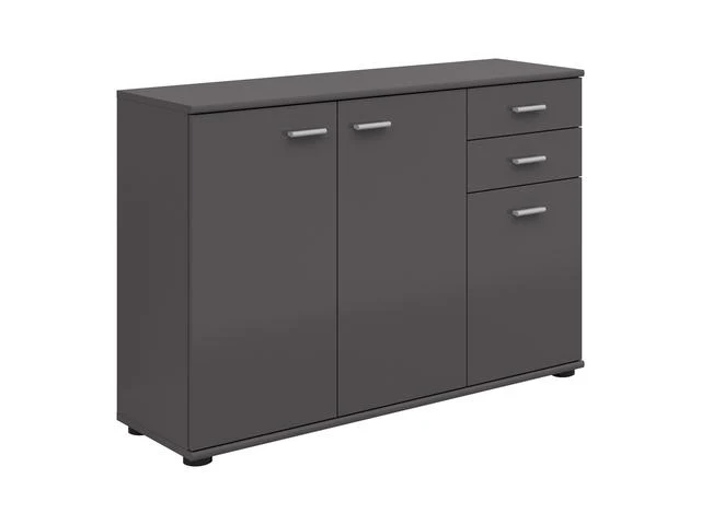 Noeda Sideboard 106×75×35 cm – 2 Drawers, 2 Shelves & 1 Cabinet | Graphite