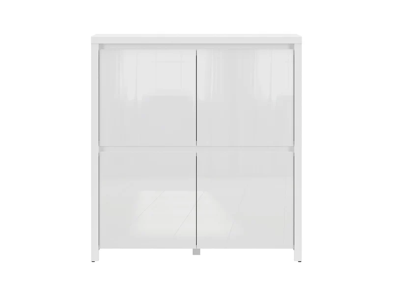 Larios 4-Door Cabinet 105×112×40 cm – Handleless Routed Fronts, White Matt & Gloss | Bedroom & Living Room