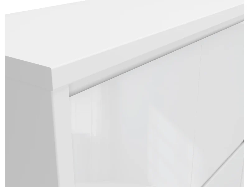 Larios 4-Door Cabinet 105×112×40 cm – Handleless Routed Fronts, White Matt & Gloss | Bedroom & Living Room