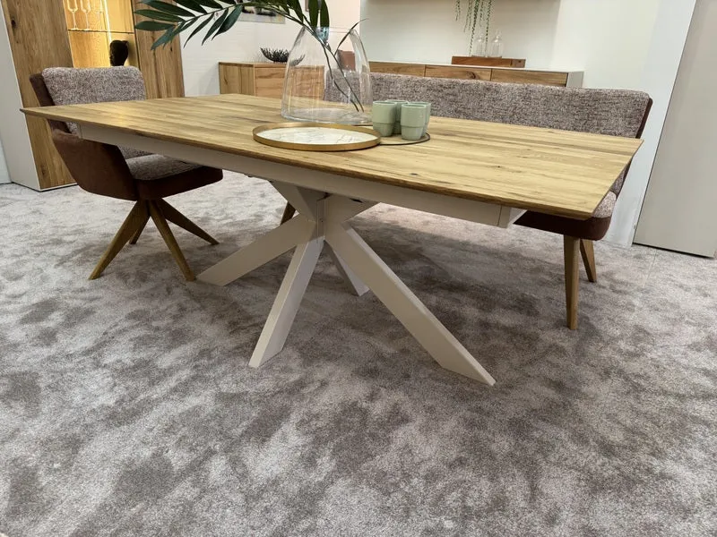 Esstisch ausziehbar Eiche massiv, Tisch ausziehbar Eiche,, ausziehbarer Tisch Eiche, Länge 160-245 cm