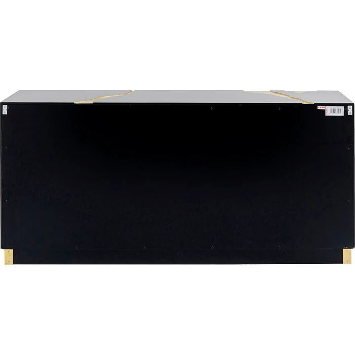 Sideboard schwarz-Gold, Anrichte Gold-schwarz, Breite 165 cm