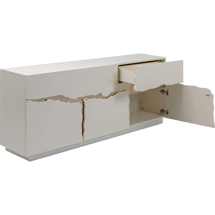 Sideboard weiß-creme, Anrichte weiß, Breite 180 cm