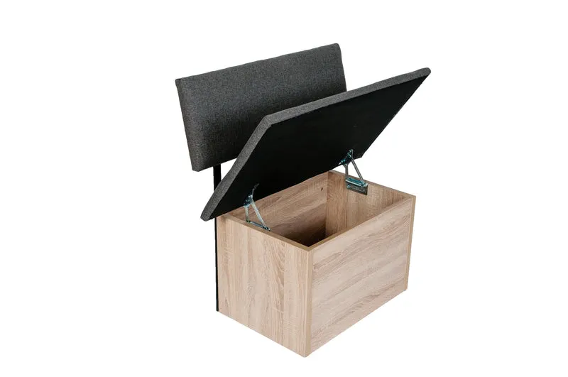 Sitzbank 'Das Raumwunder', 85cm mit Lehne, Stoff Grau
