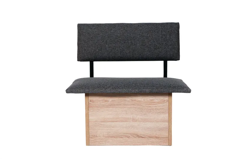 Sitzbank 'Das Raumwunder', 85cm mit Lehne, Stoff Grau