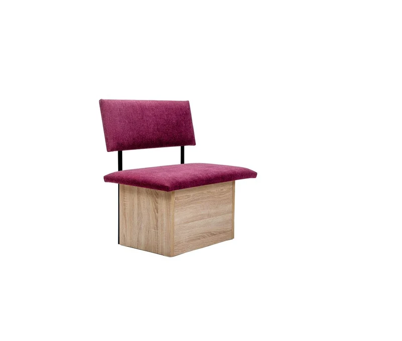 Sitzbank 'Das Raumwunder', 85cm mit Lehne, Stoff Bordeaux