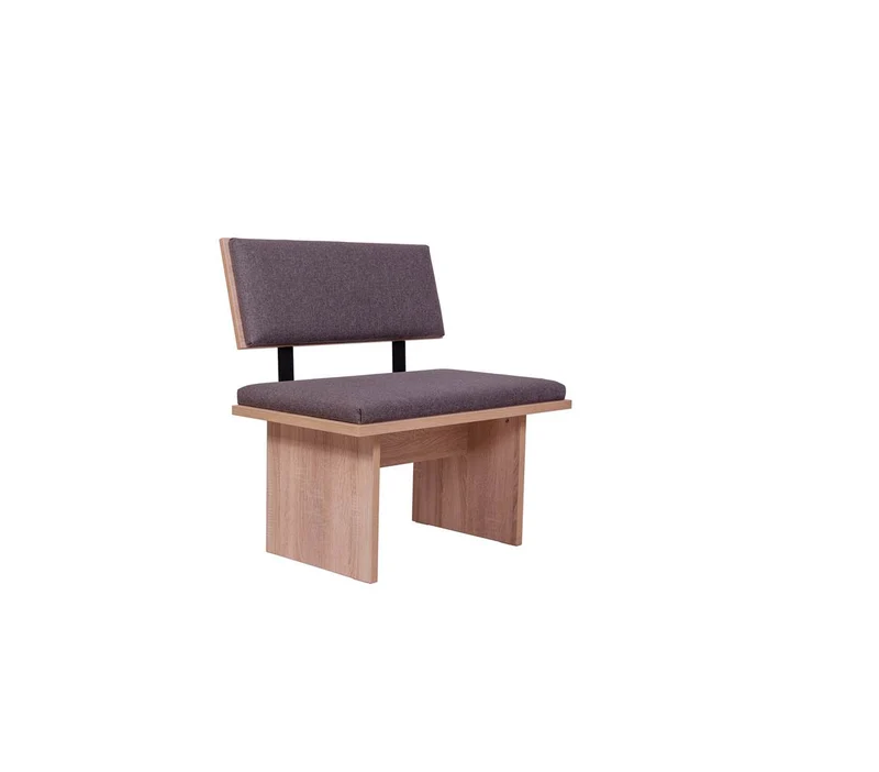 Sitzbank 'Die Stilvolle', 85 cm mit Lehne, Stoff Grau