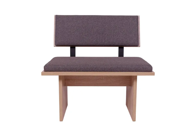 Sitzbank 'Die Stilvolle', 85 cm mit Lehne, Stoff Grau