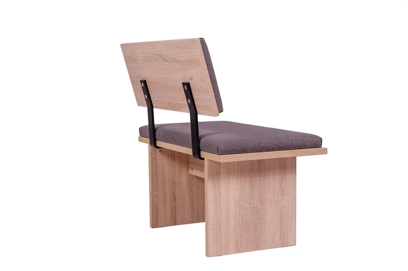 Sitzbank 'Die Stilvolle', 85 cm mit Lehne, Stoff Grau