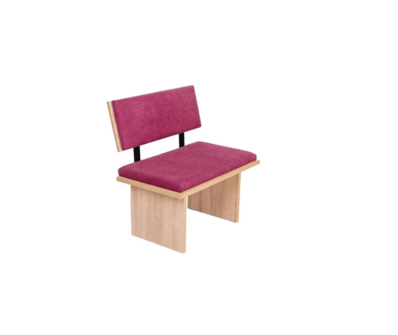 Sitzbank 'Die Stilvolle', 85 cm mit Lehne, Stoff Bordeaux